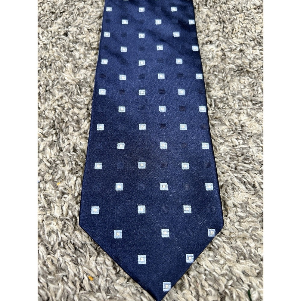 Tommy Hilfiger Mens Tie Necktie One Size Blue‎ Dot Print Silk